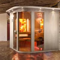 Infrasauna De Lux s himálajskou solnou stěnou Infrasauna De Lux s himálajskou solnou stěnou