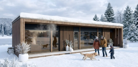 Individuálny vonkajší saunový dom Joy Individuálny vonkajší saunový dom Joy